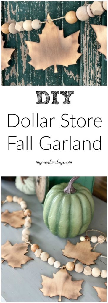 This DIY Dollar Store Fall Garland Craft could not be any easier and the outcome looks like you spent a lot of time and/or money on it.
