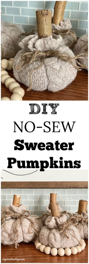 These DIY no-sew sweater pumpkins are so cute and easy to make for anyone who doesn't have any sewing skills.
