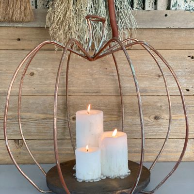 DIY Pumpkin Lantern Made From A Yard Sale Find