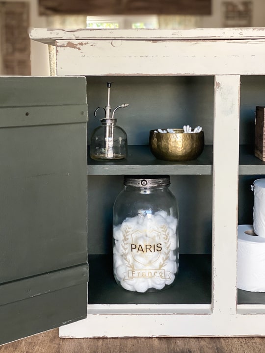 Small cabinets are perfect storage for many things and many spaces. This small cabinet makeover was easy to do with only a few supplies.