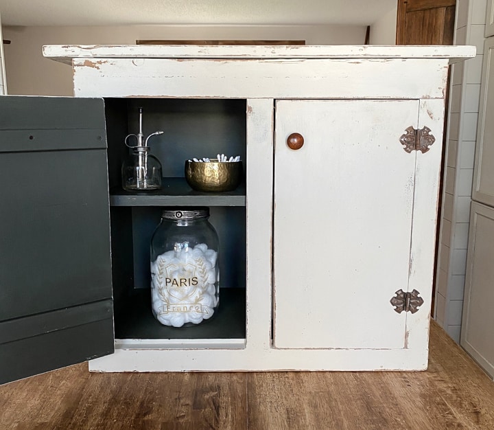 Small cabinets are perfect storage for many things and many spaces. This small cabinet makeover was easy to do with only a few supplies.