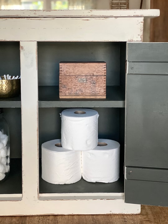 Small cabinets are perfect storage for many things and many spaces. This small cabinet makeover was easy to do with only a few supplies.