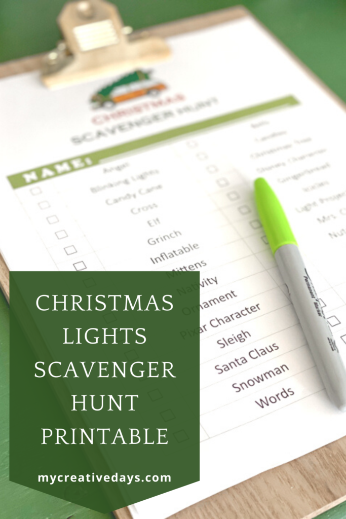 This Christmas Lights Scavenger Hunt Printable is a fun family activity that your kids will look forward to every year - no matter what their age is.