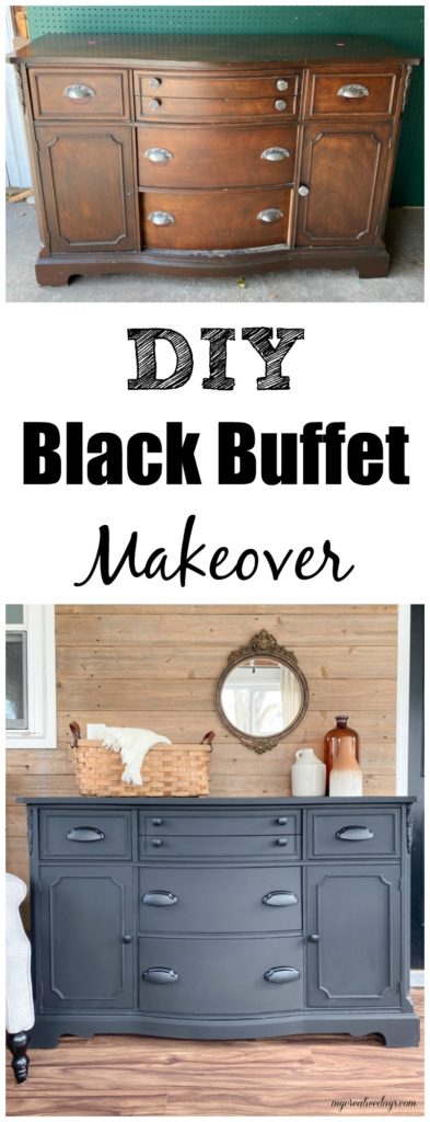 This DIY black buffet makeover was an easy project. A little paint and new hardware goes a long way when making over a piece of furniture.