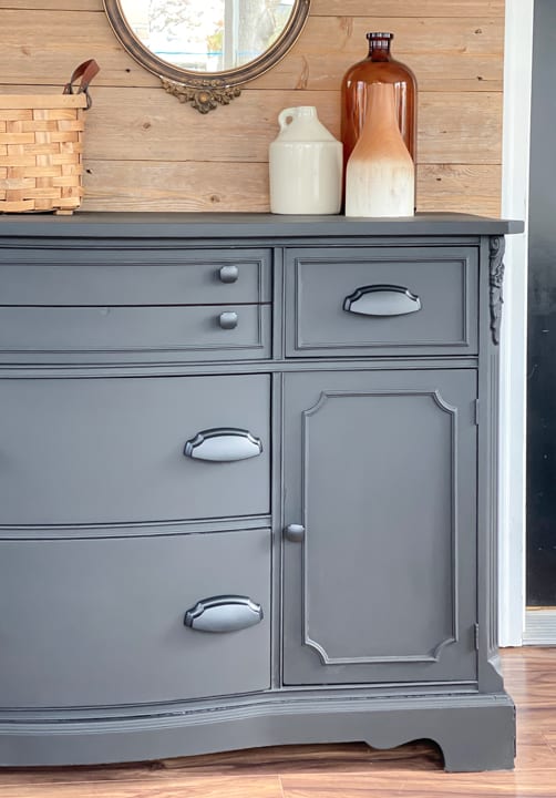 This DIY black buffet makeover was an easy project. A little paint and new hardware goes a long way when making over a piece of furniture.