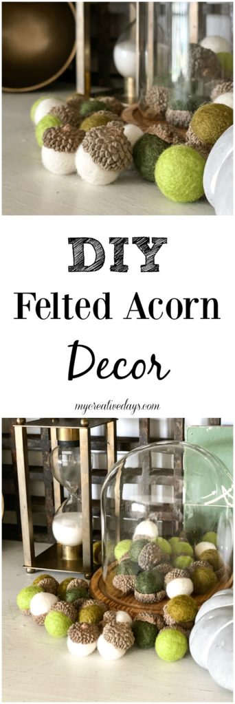 DIY felted acorn decor that can be customized to fit your style and favorite colors. They are easy to make and you will use them every fall. 