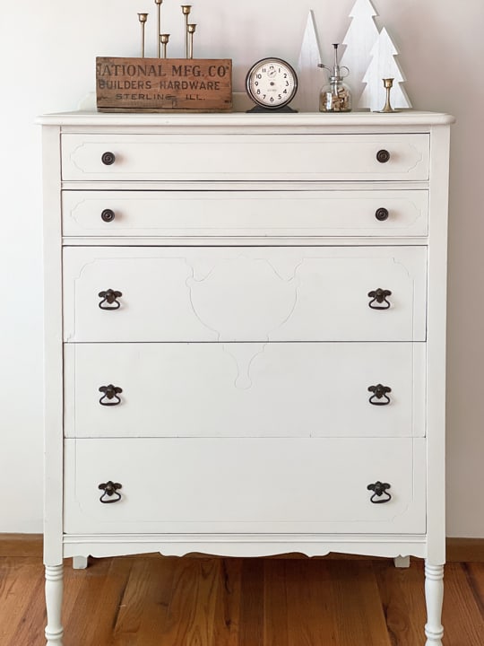 This DIY Tall Dresser Makeover was an easy way to transform an old dresser with a little TLC and paint on the outside and inside the drawers.