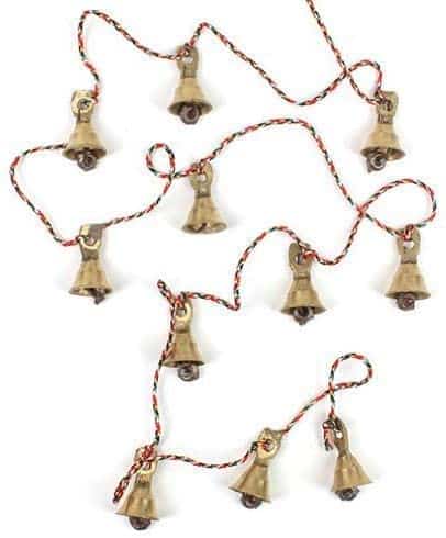 strand of antique brass bells