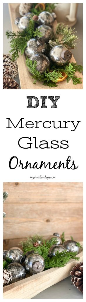 These DIY Mercury Glass Ornaments are easy to make, can be customized to any color you like and they are inexpensive!