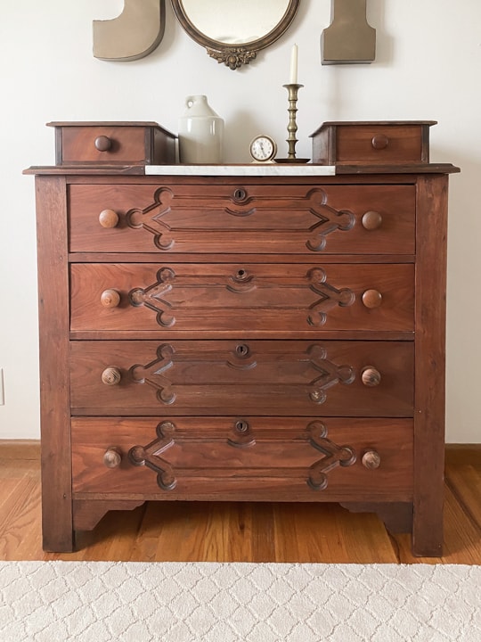 Sharing the easy way to refinish furniture without paint. A little elbow grease and one of my favorite products make this DIY a cinch!