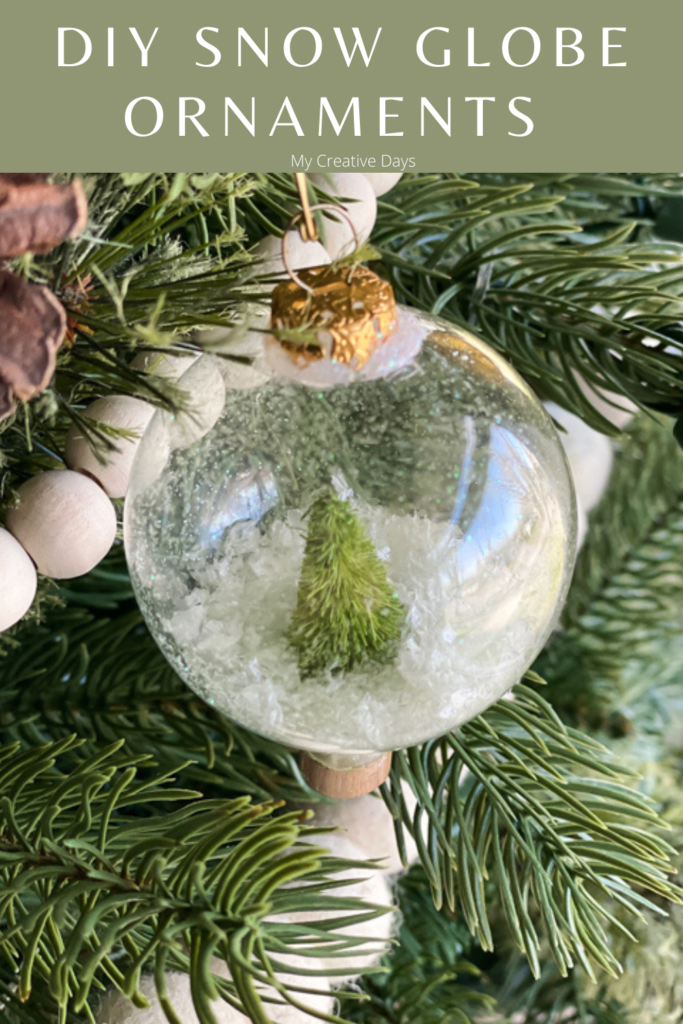 These DIY snow globe ornaments are easy to make, only require a few supplies and are something the entire family can create over the holidays.