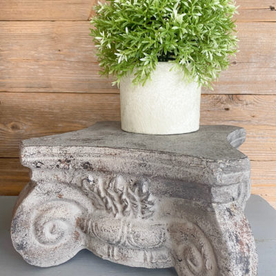 DIY Restoration Hardware Dupe – Stone Pedestal