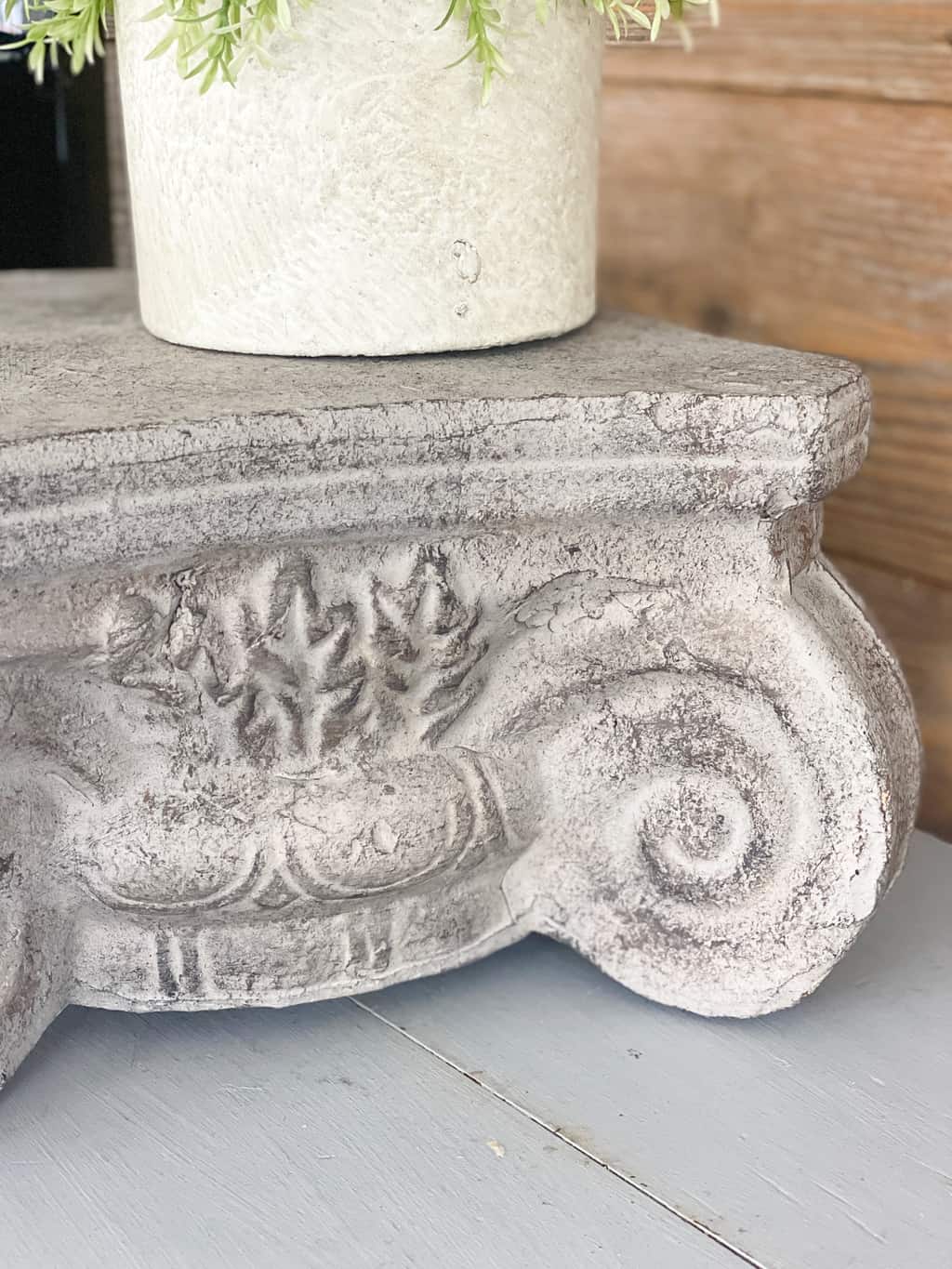 This DIY Restoration Hardware Dupe looks like the cast iron pedestal on their site! The process took little time and cost less than $10!!