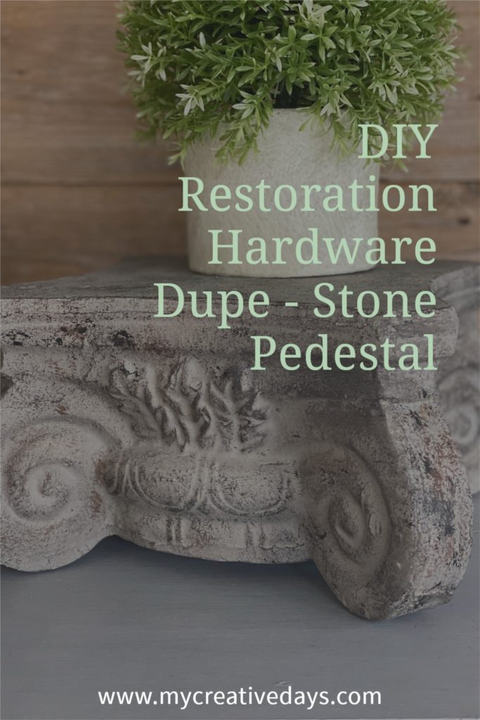 This DIY Restoration Hardware Dupe looks like the cast iron pedestal on their site! The process took little time and cost less than $10!!