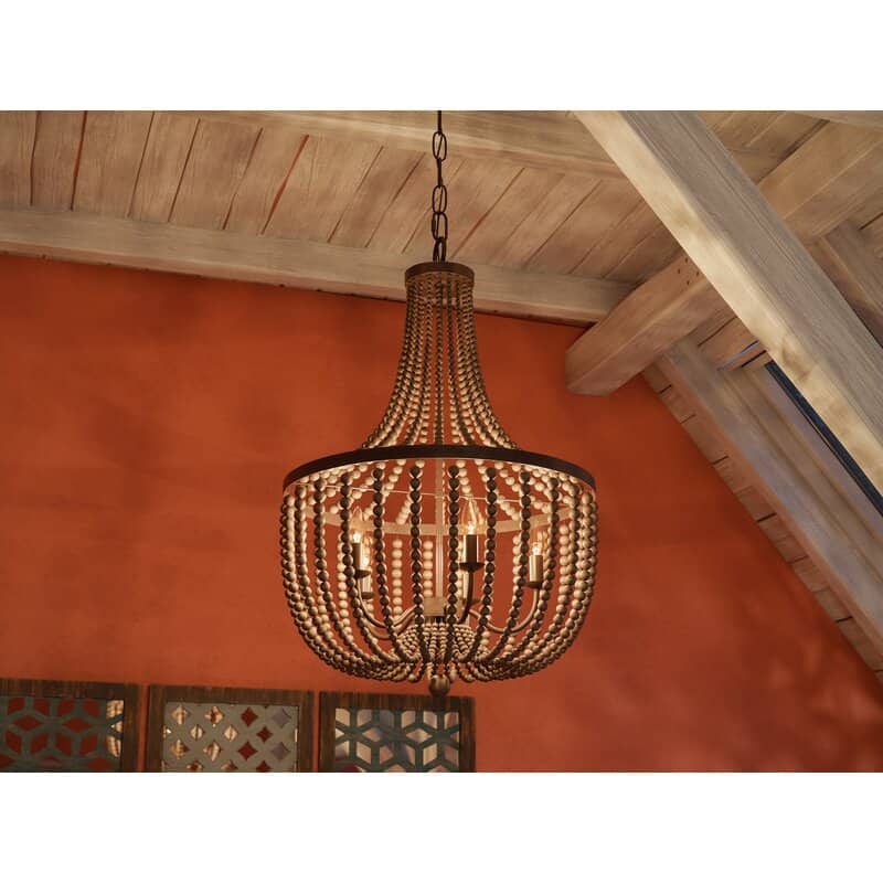 Wood bead chandeliers are so beautiful and they come in all shapes and sizes. This post will give you so many beautiful wood bead chandelier options for any space in your home.
