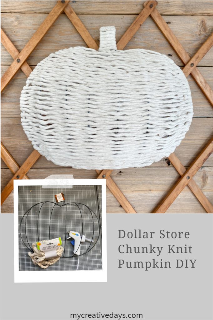 This Dollar Store Chunky Knit Pumpkin DIY is so easy to make and it only costs $4 to create. It looks amazing when it's done. Make a few!