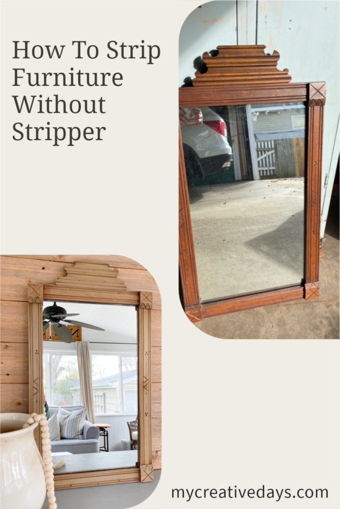 Stripping wood furniture is not a fun job, but this process makes it so easy! I am showing you how to strip furniture without stripper! 
