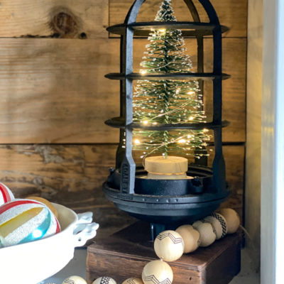 DIY Upcycled Christmas Tree Lantern