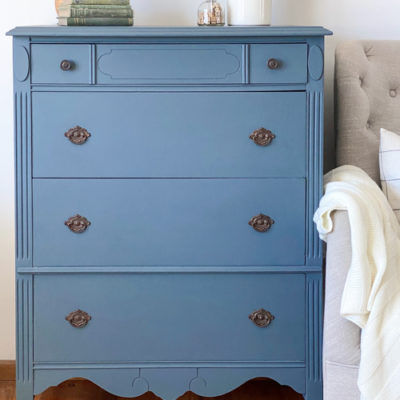 Blue Painted Dresser Makeover