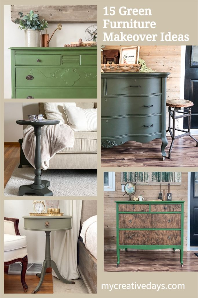 Furniture makeovers come in all colors. These green furniture makeovers will give some inspiration if green is your next makeover color.