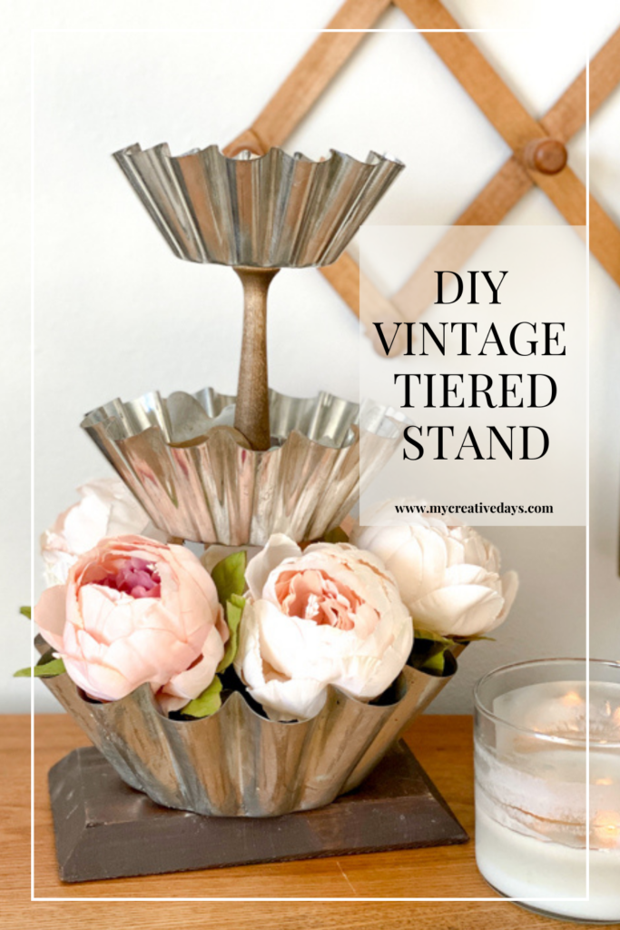 This DIY Vintage Tiered Stand is a step by step tutorial on how to repurpose vintage mold pans into a functional tiered stand for your home.