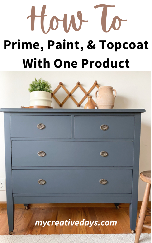 If you paint furniture and want to make the process easier, click over to see how to prime, paint, and topcoat with one product,