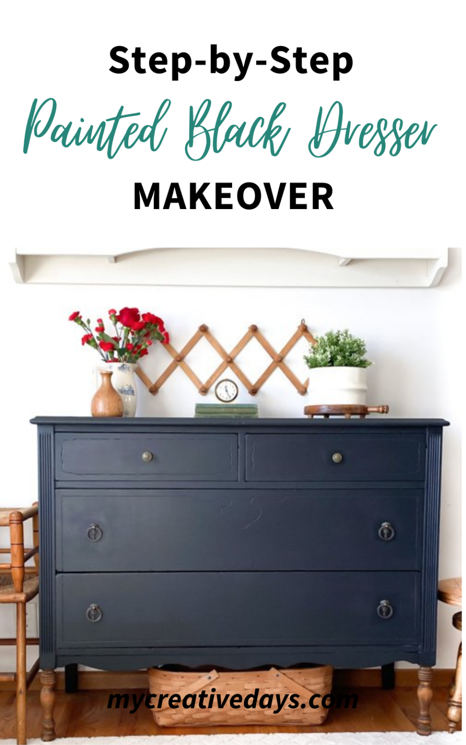 Painted Black Dresser Makeover My Creative Days
