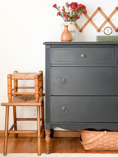 This painted black dresser makeover is a step-by-step tutorial showing how to take an old piece and make it beautiful and functional again.