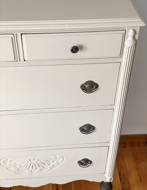 This Traditional Dresser Makeover turned an outdated dresser with mismatched hardware into a beautiful piece ready for years of use.