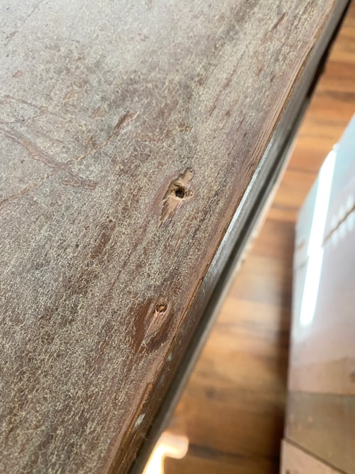 holes in dresser