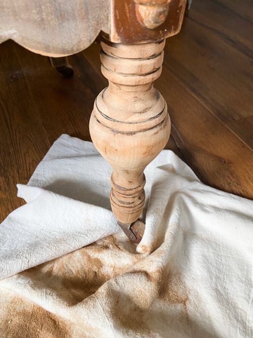 sanded dresser legs