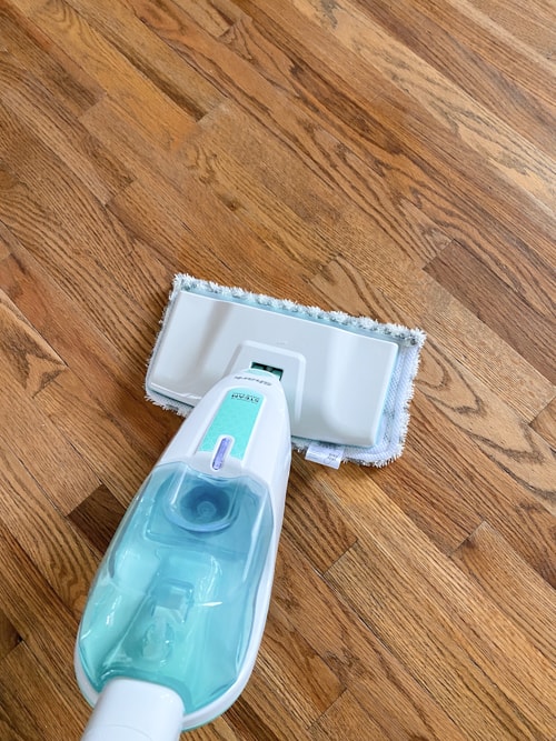 This budget-friendly steam mop is easy to use and cleans the floors well. It only uses water which makes it a safe option to use in the home.