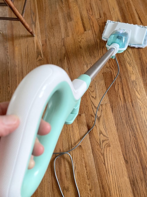 This budget-friendly steam mop is easy to use and cleans the floors well. It only uses water which makes it a safe option to use in the home.