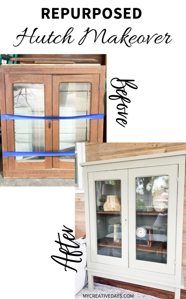 This repurposed hutch makeover was a way to make the most out of a piece of a hutch that still had a lot of potential and function.