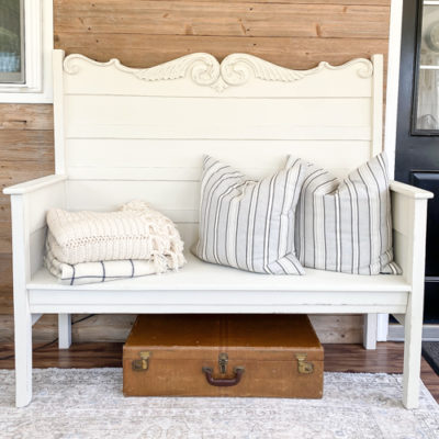 Antique Headboard Turned Bench