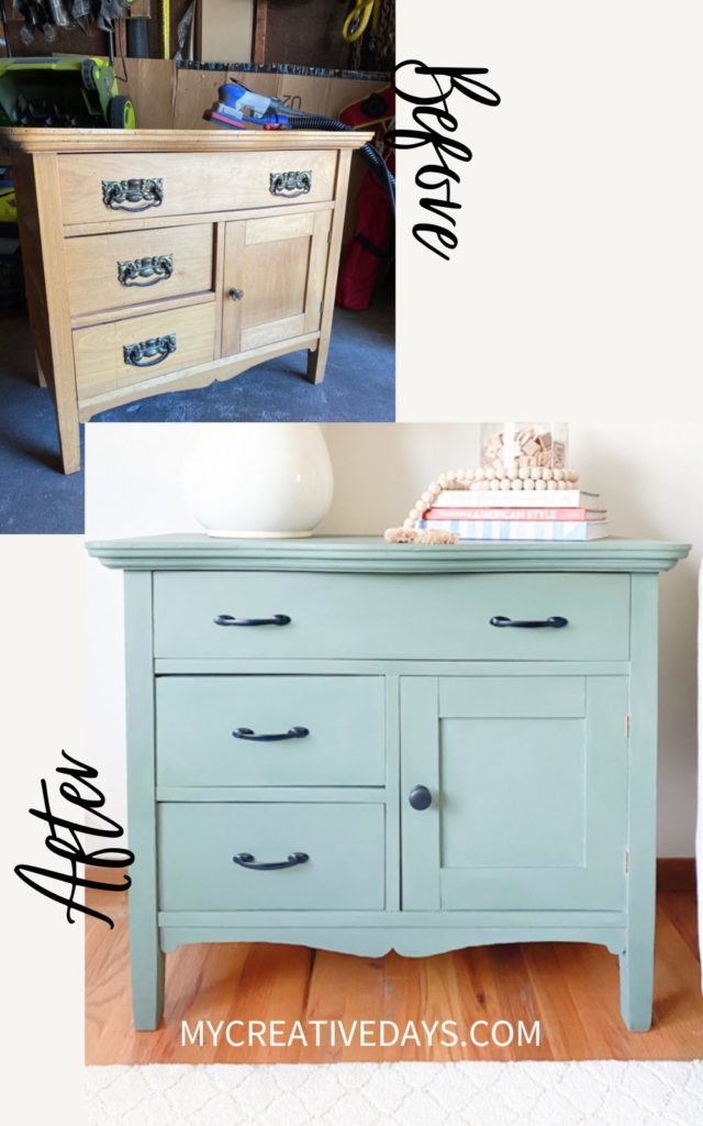 This DIY Commode Makeover is a great example of how easy some furniture makeovers can be by cleaning, painting, and glazing.