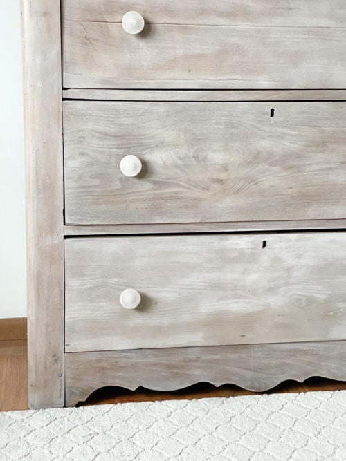 This bleached wood dresser makeover is a good way to make an older dresser lighter and brighter through an easy, 3 step technique. 