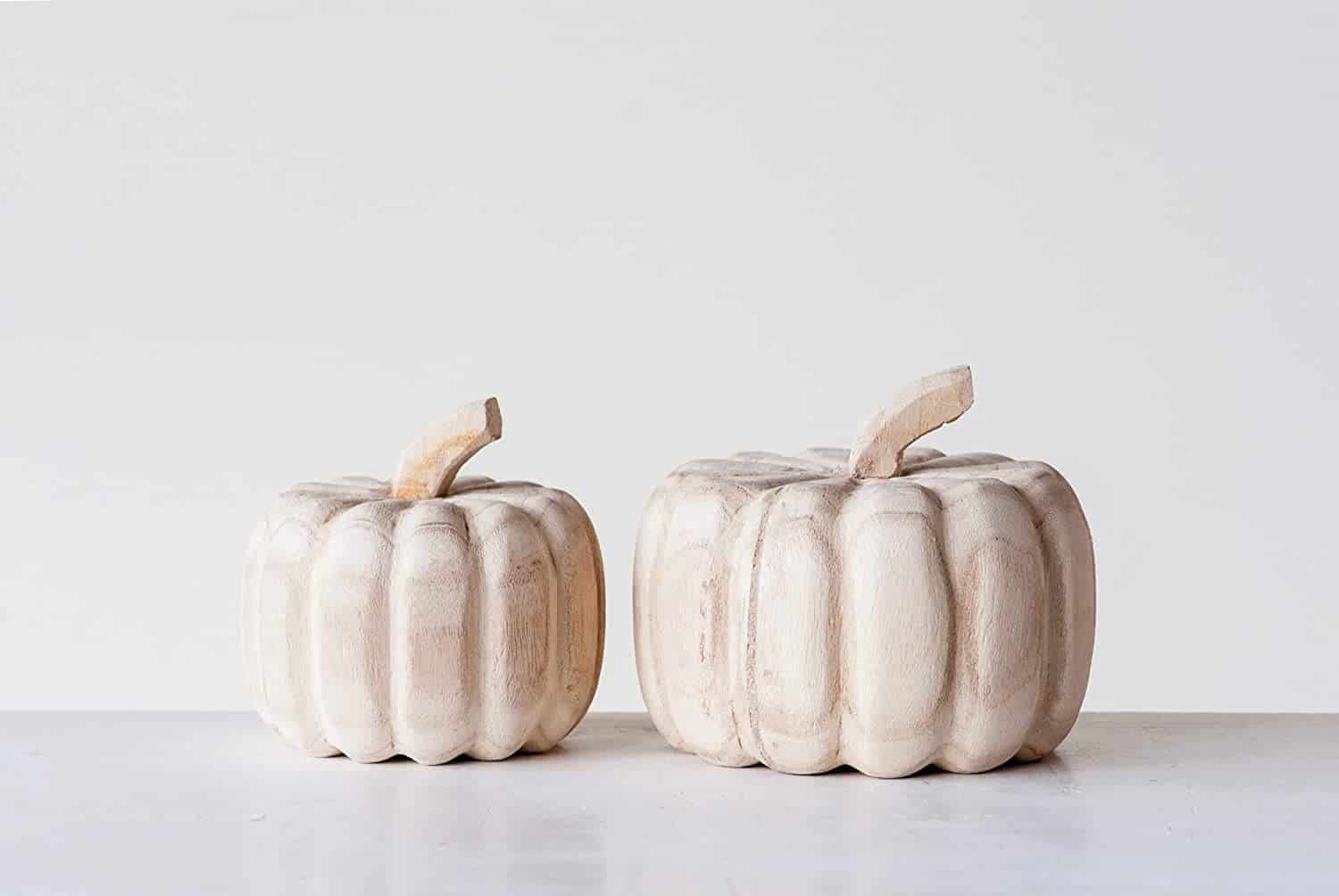 wood carved pumkins