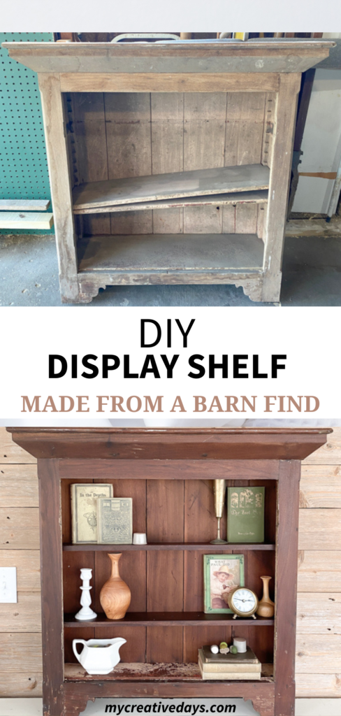 This DIY Display Shelf is a great example of how to repurpose a barn find into something that will be able to be used for many years to come.