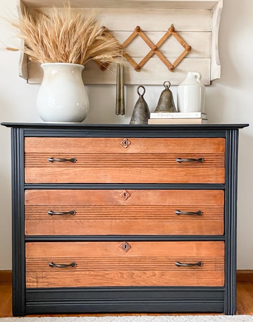 This DIY Eastlake Dresser Makeover started with fixing the drawer and was finished with some paint, Restor-A-Finish, and some new hardware!