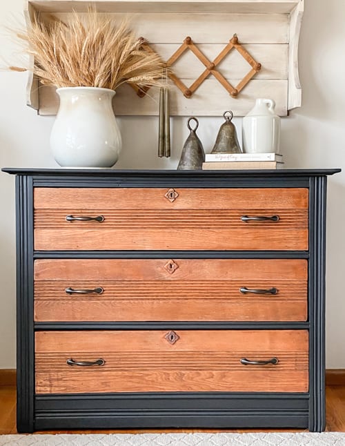 This DIY Eastlake Dresser Makeover started with fixing the drawer and was finished with some paint, Restor-A-Finish, and some new hardware!