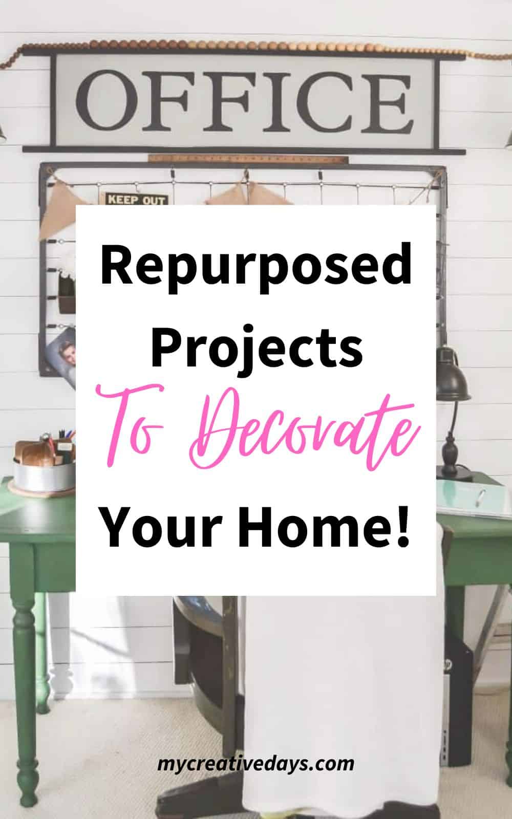 These Repurposed Projects To Decorate Your Home are easy ways to upcycle something you may already have into amazing decor for your home!