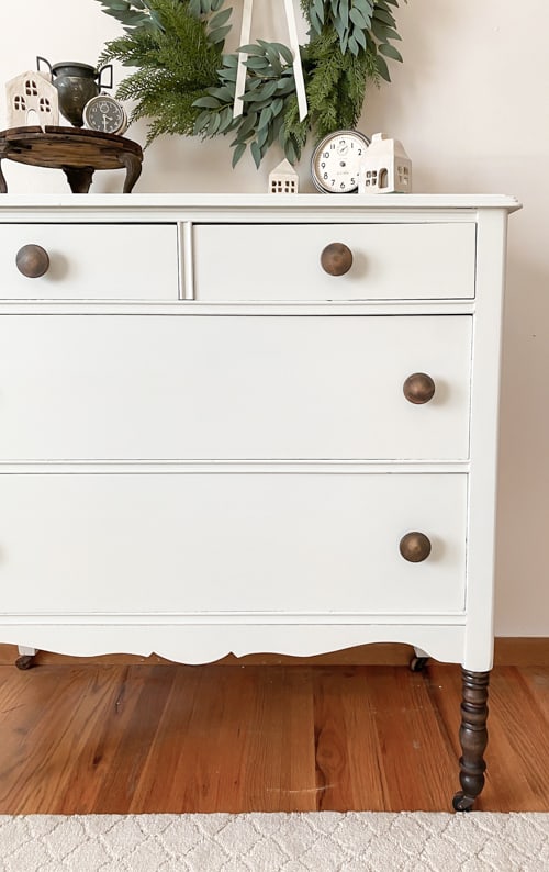 This DIY Bedroom Dresser Makeover is a great example of how all-in-one paint, a gel stain, and some new wood knobs can transform an old piece.