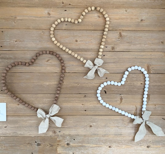 The Easiest Wood Bead Heart DIY - DIY Beautify - Creating Beauty at Home