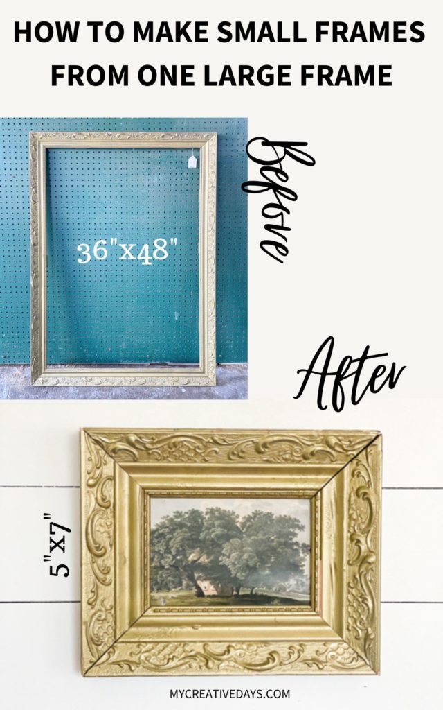 Don't have wall space to display large frames but can't pass them up when you find them? Learn how to make small frames from one large frame.