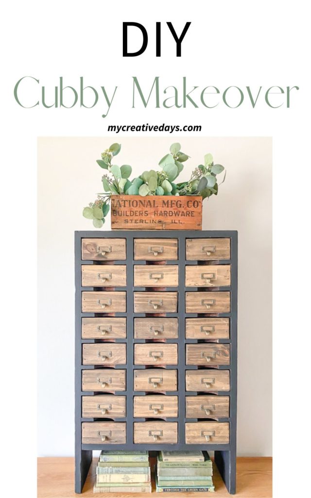 This DIY cubby makeover is a great example of how paint, stain, and scrap wood can turn an old piece into something beautiful again.