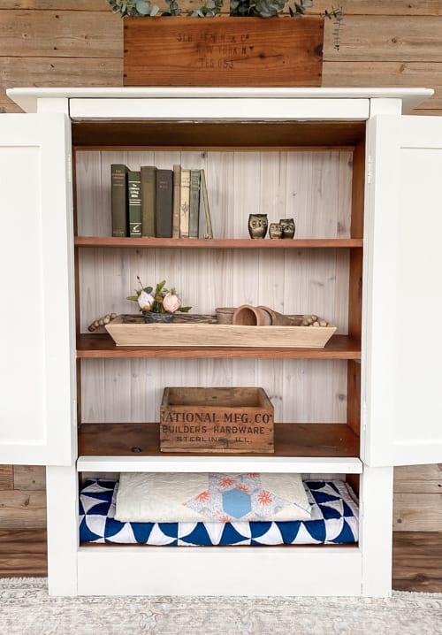 Revamp an old hutch with this DIY farmhouse hutch makeover! Learn the step-by-step tutorial it took to make this hutch beautiful again.