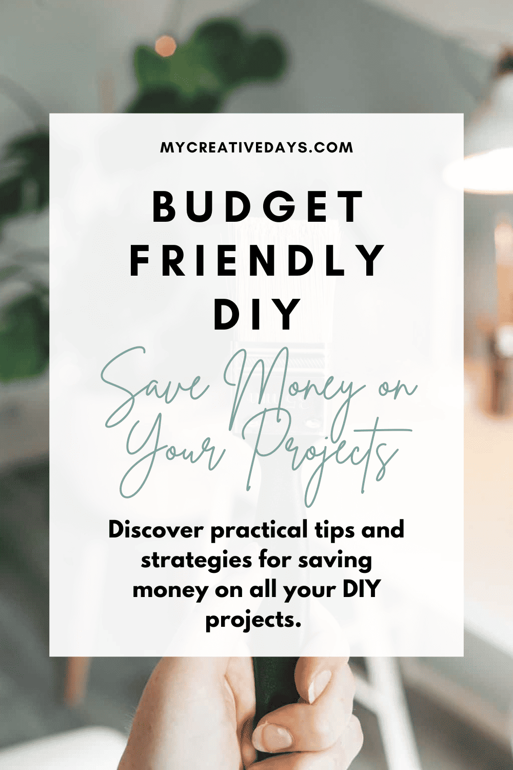 Budget Friendly DIY. Practical tips to save money on your DIY projects. From smart material shopping to repurposing household items.