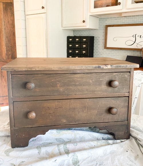 This Repurposed Antique Child's Kitchen takes a broken piece intended for kids and turns it into a new and updated piece with many uses!