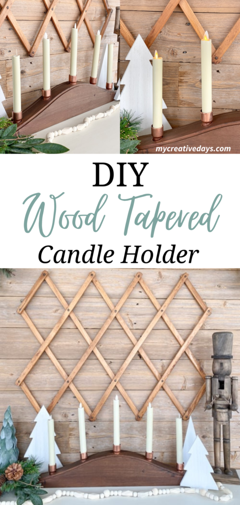 This DIY Wood Tapered Candle Holder is a unique way to display your favorite flameless tapered and pillar candles in your home.